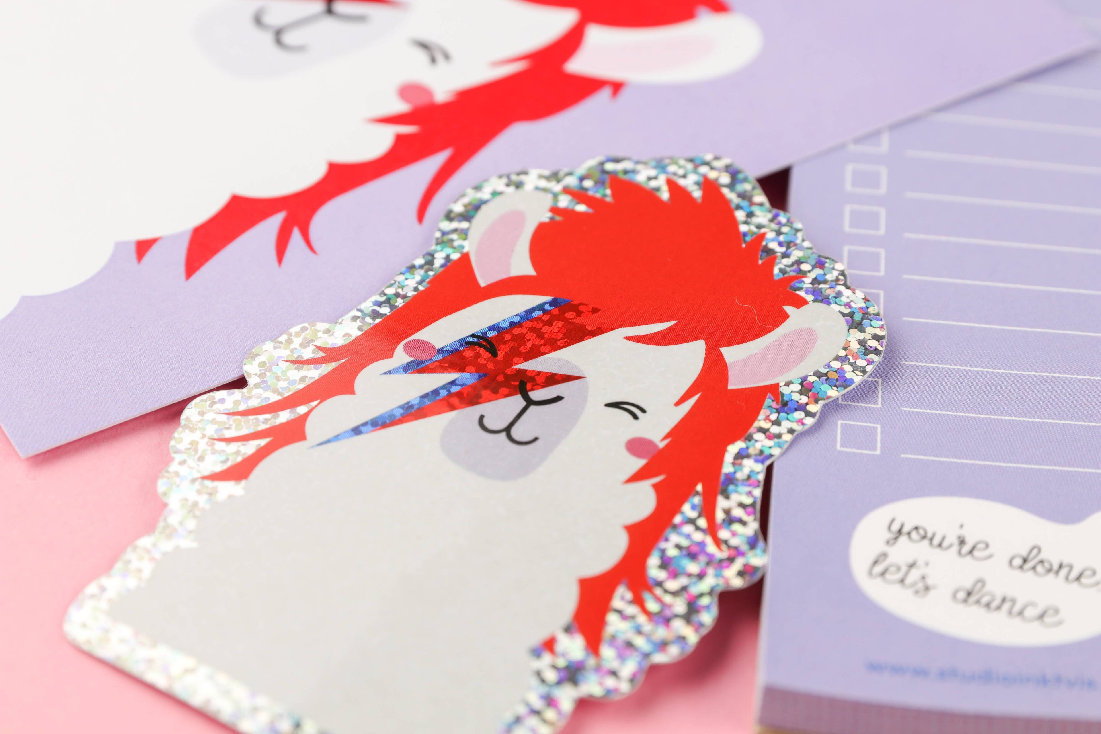 Autocollant à paillettes David Bowie Ziggy Stardust Lama
