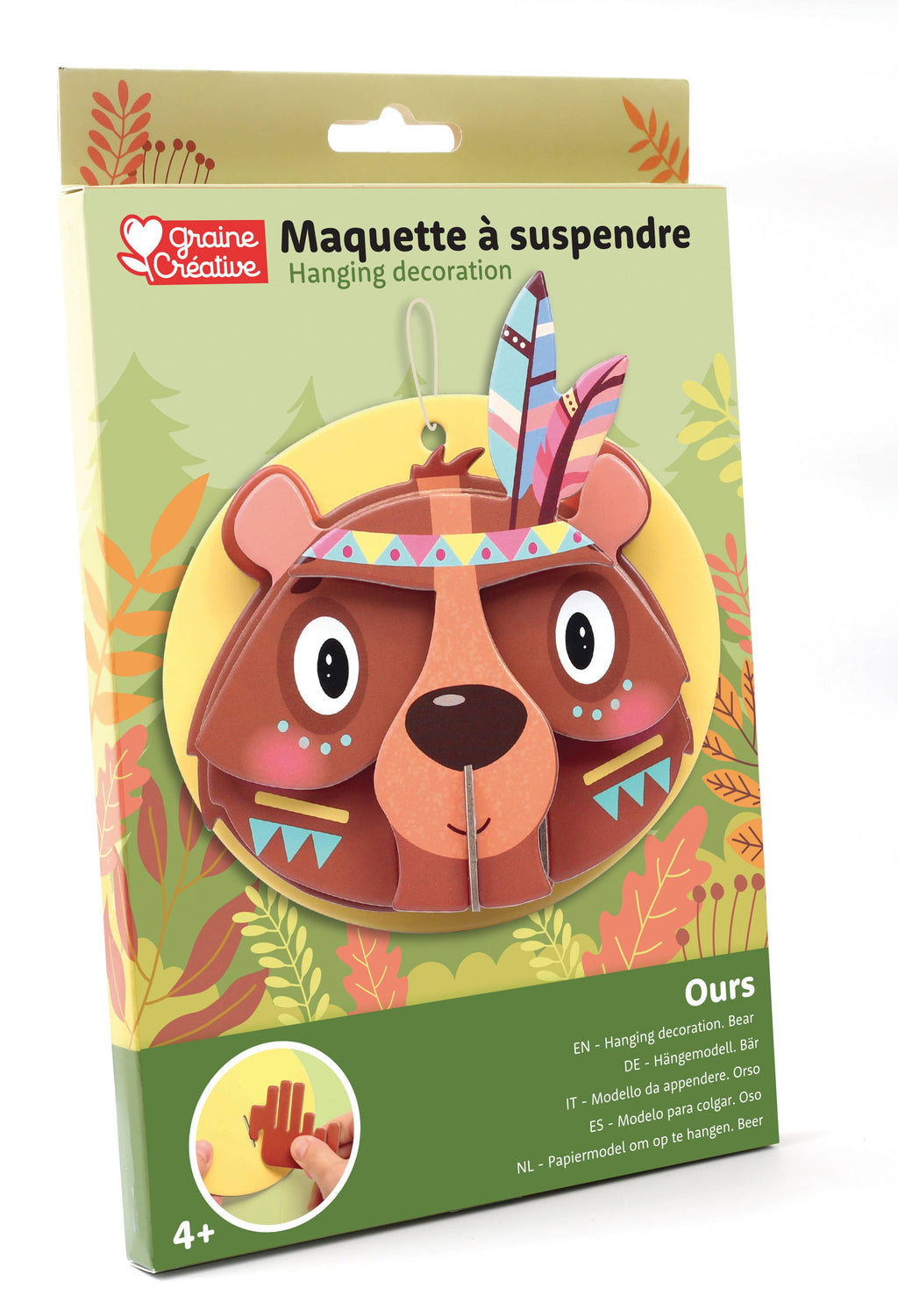MAQUETTE A SUSPENDRE OURS 3D CARTON