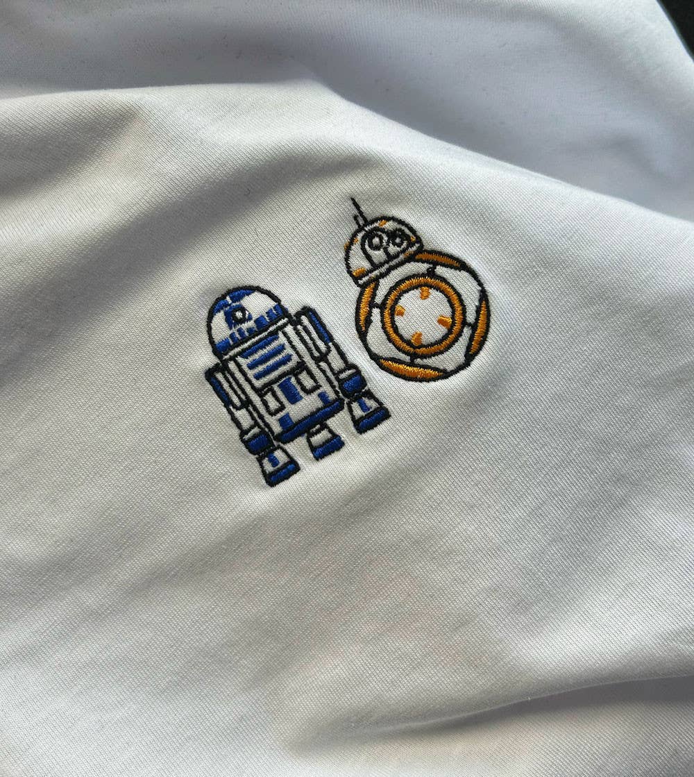 T-shirt Brodé - Droïdes: Blanc / L