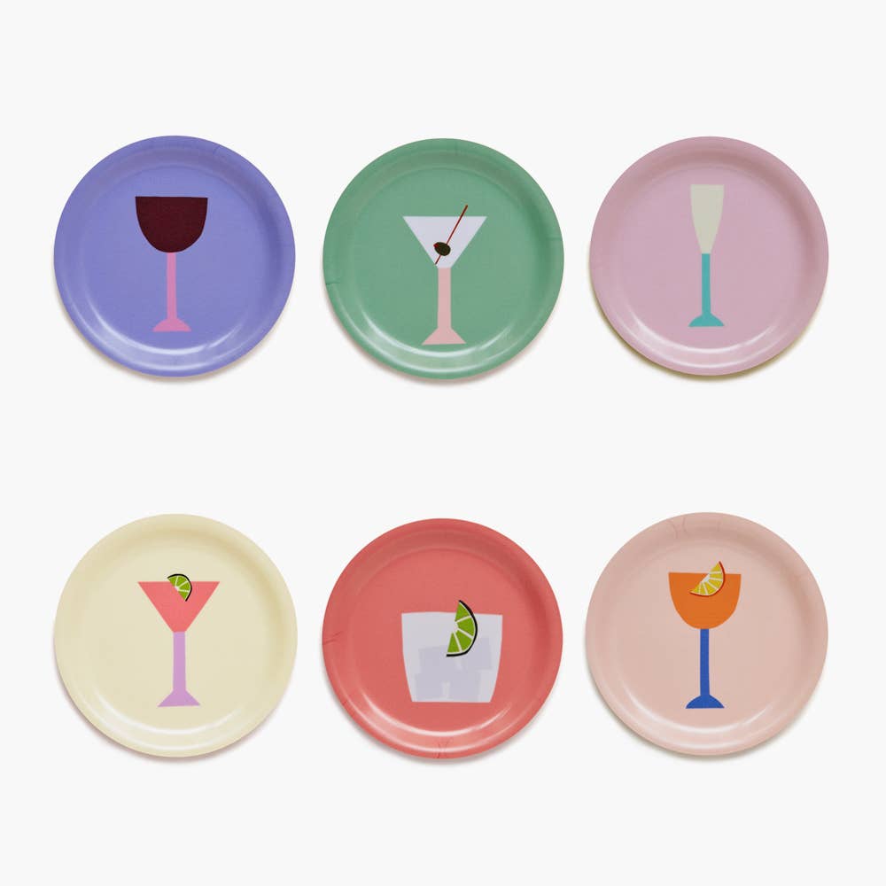 COCKTAILS Lot de 6 sous-verres - 11 cm
