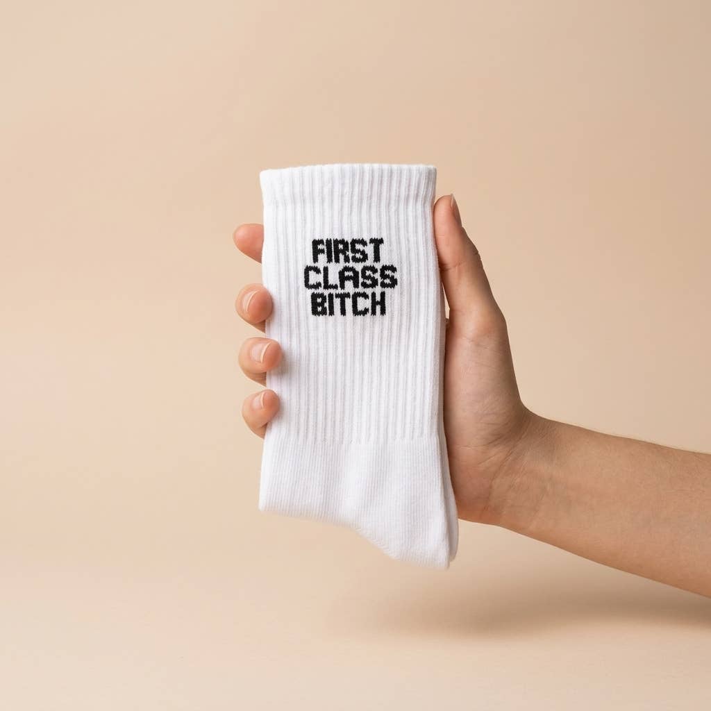 Chaussettes à message « 90s Bitch » — Cadeau pour enterrement de vie de jeune fille: Salope des années 90 / 37-43
