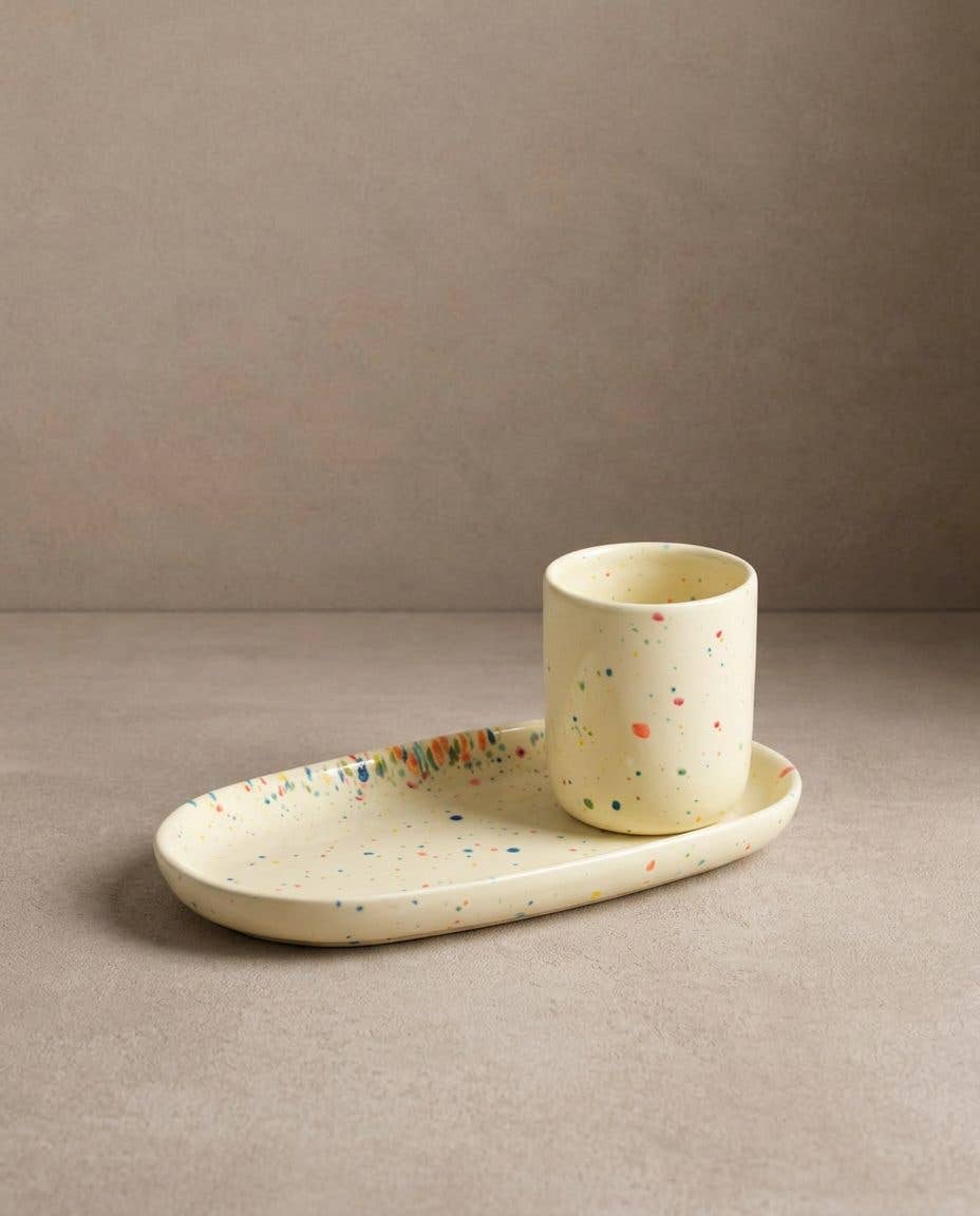 Tasse à expresso / coquetier de la collection Party: Blanc