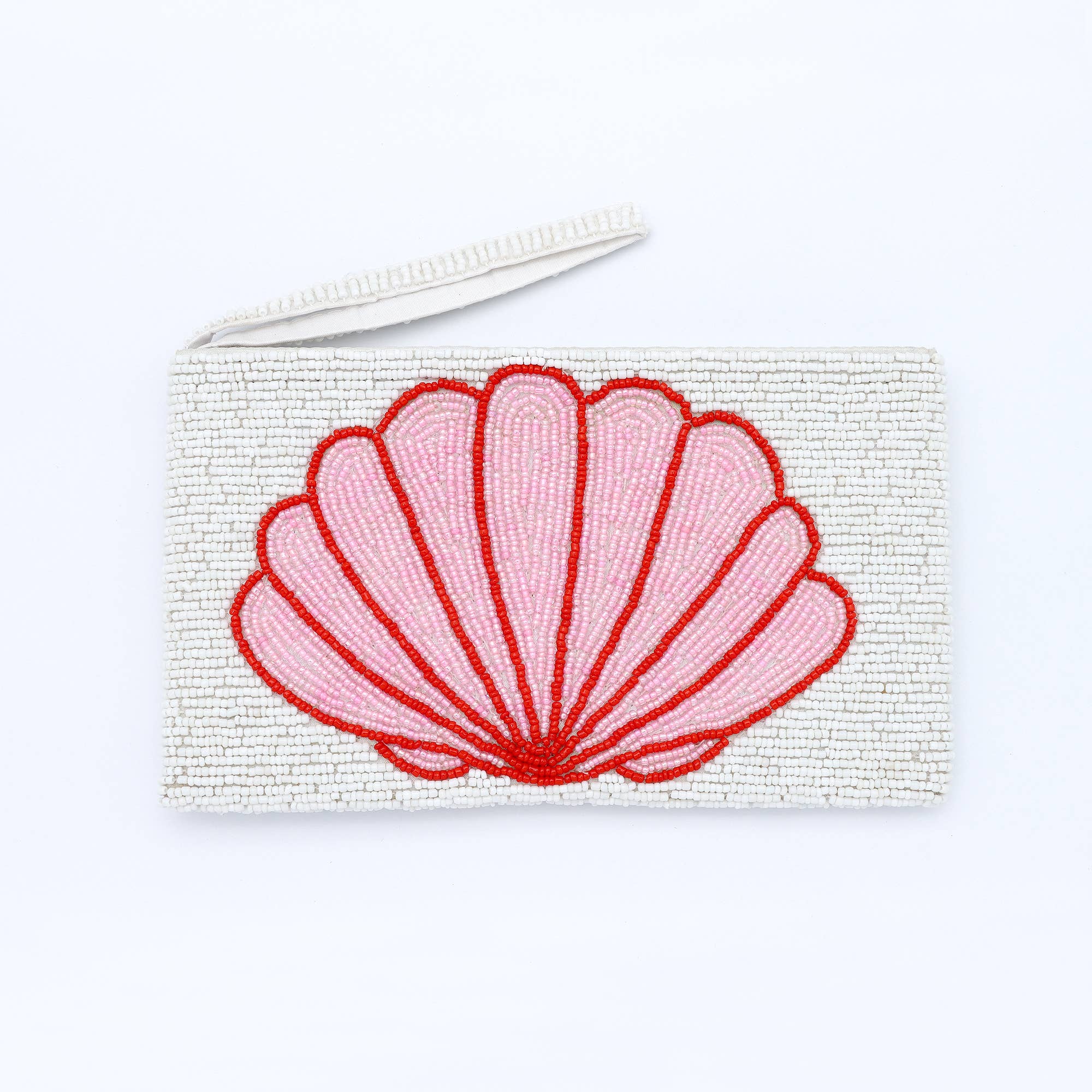 Grande pochette tropicale perlée, sac de plage artisanal en perles: Noir