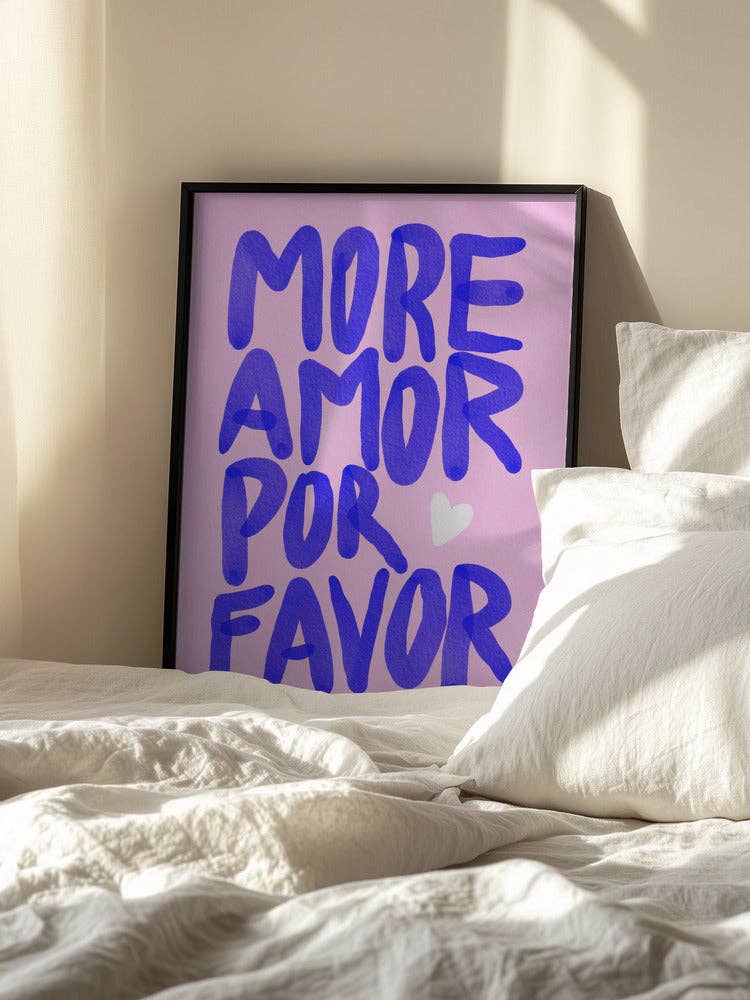 Affiche d'art « Plus d'amour, s'il vous plaît » — Peinte à la main: Pas de cadre / 30x40 cm