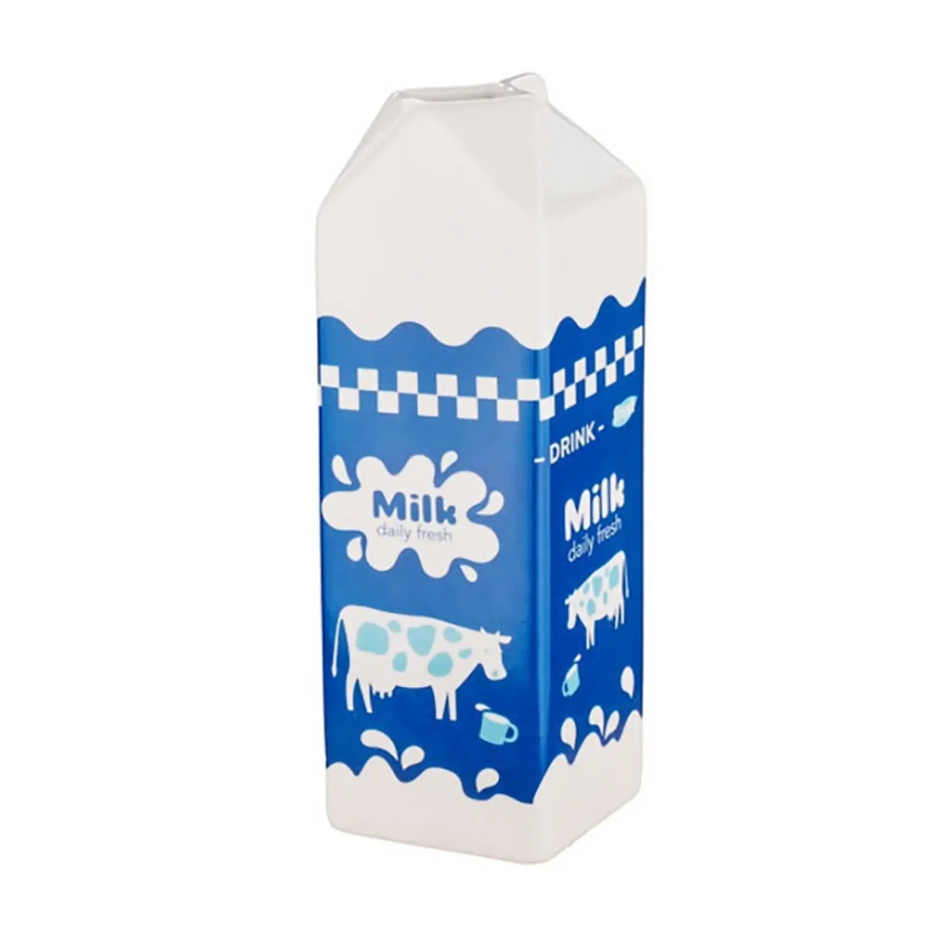 Vase en carton de lait bleu