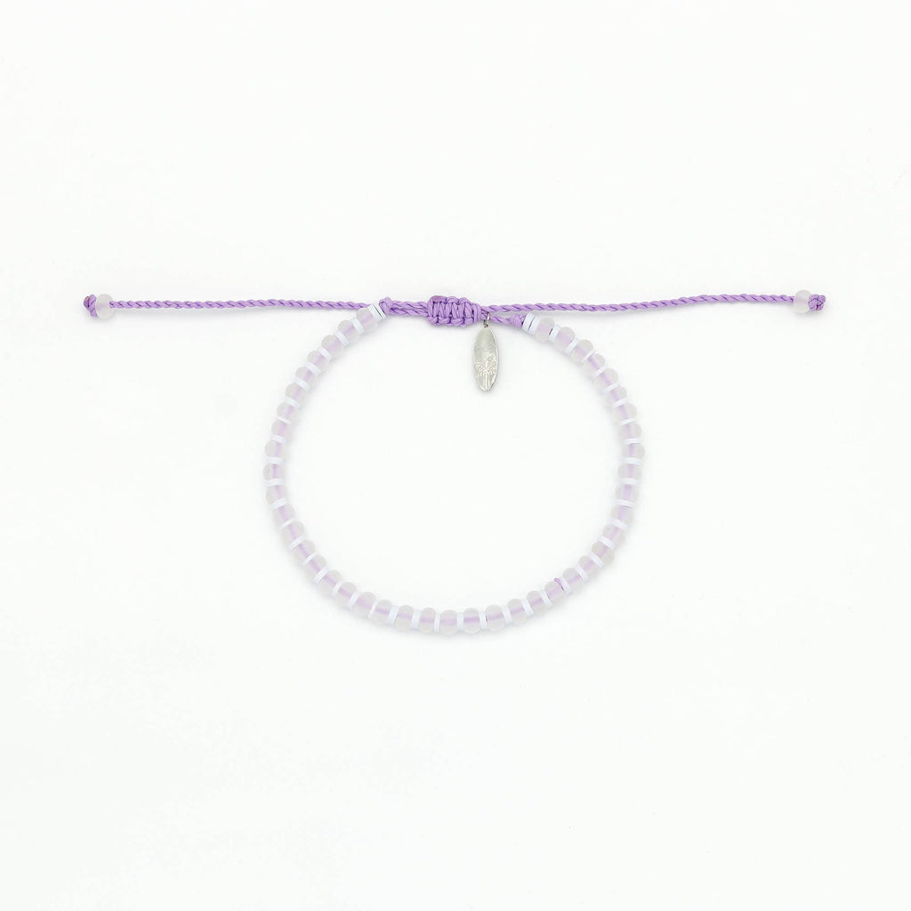 Bracelet Marley en perles de verre, bracelet Surf coloré: Blanc