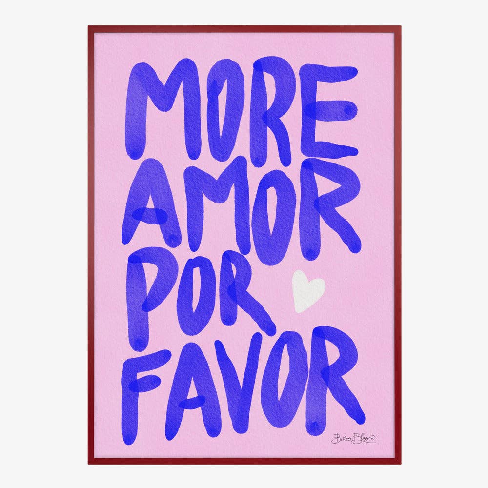Affiche d'art « Plus d'amour, s'il vous plaît » — Peinte à la main: Pas de cadre / 30x40 cm