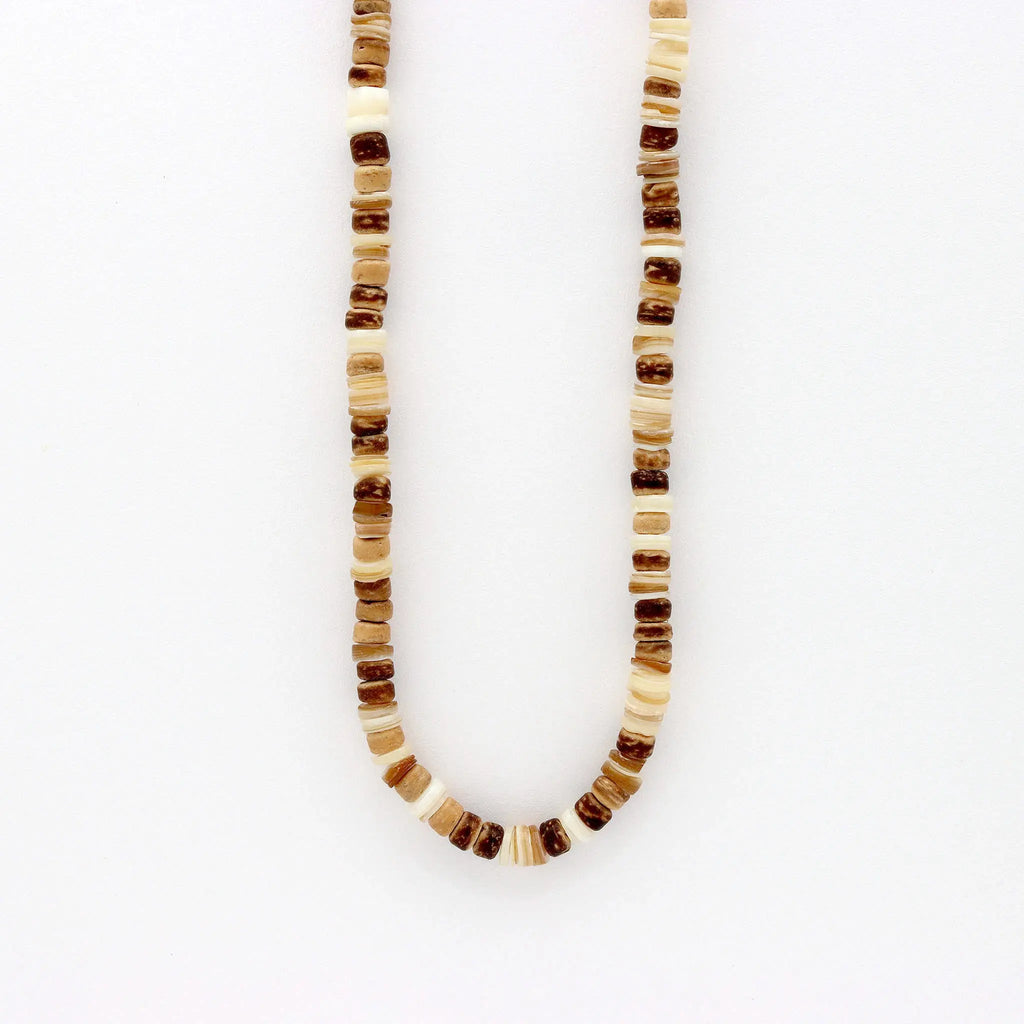 Collier en perles de bois Nusa Lembongan, ras-de-cou de surf pour hommes: Bois et naturel