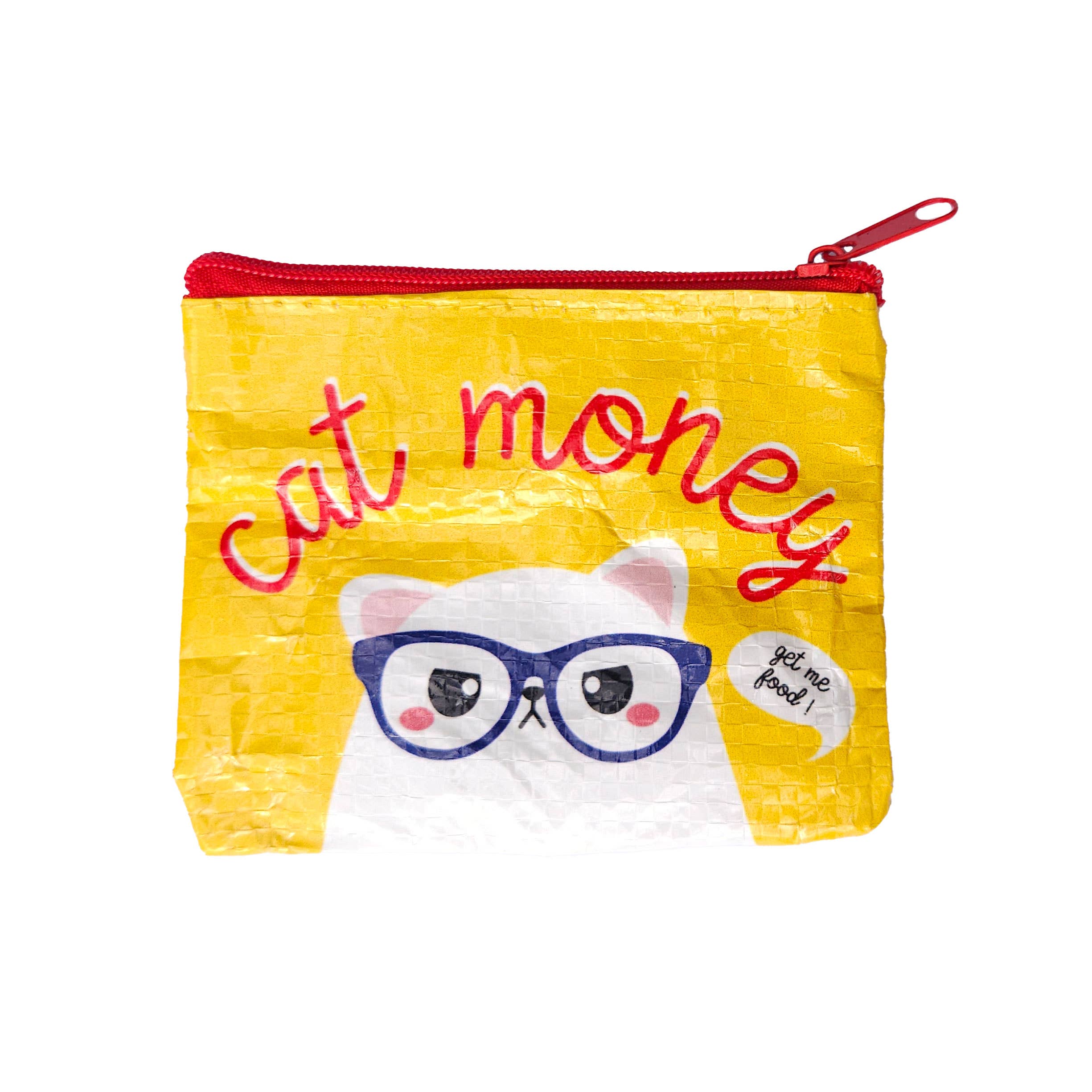Porte-monnaie jaune « Cat Money » en plastique recyclé