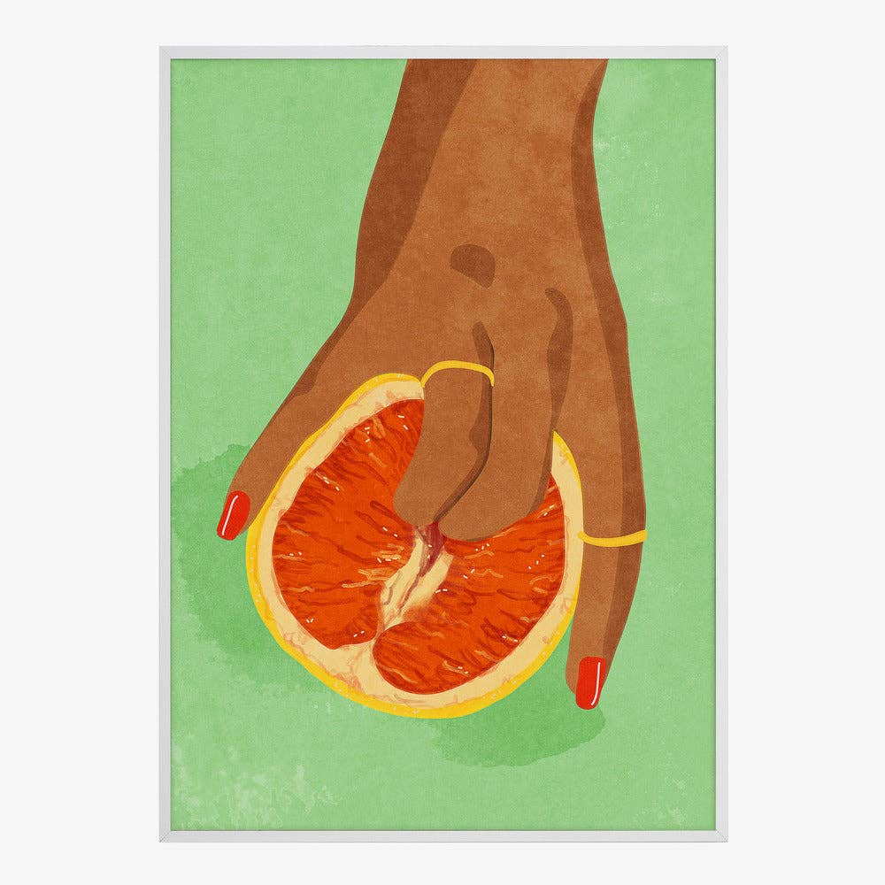 Tirage d'art « Pamplemousse dans la main » – Pop pictural pour cuisine: Pas de cadre / 30 x 40 cm