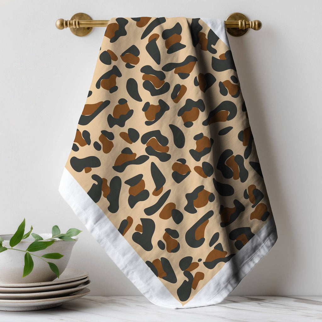 Torchon coton bio - motif léopard
