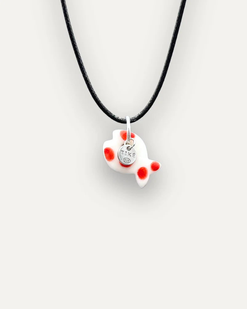 Pendentif en porcelaine Poisson rouge