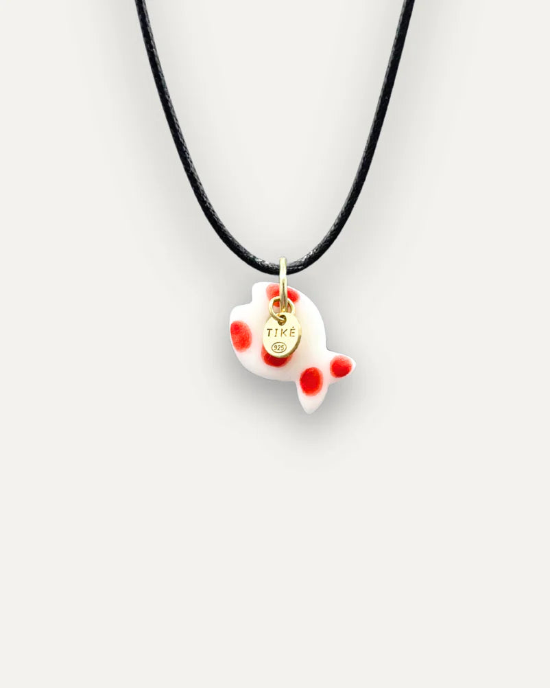 Pendentif en porcelaine Poisson rouge