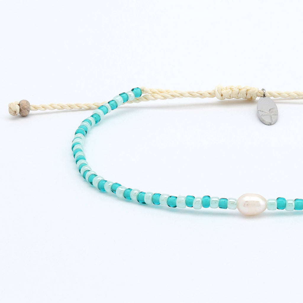 Mutiara Bracelet délicat à perles, Bracelet de surf réglable: Turquoise