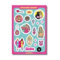 Planche d'autocollants A5 «girly» de la culture pop des années 90: Emballé sans gaine en plastique