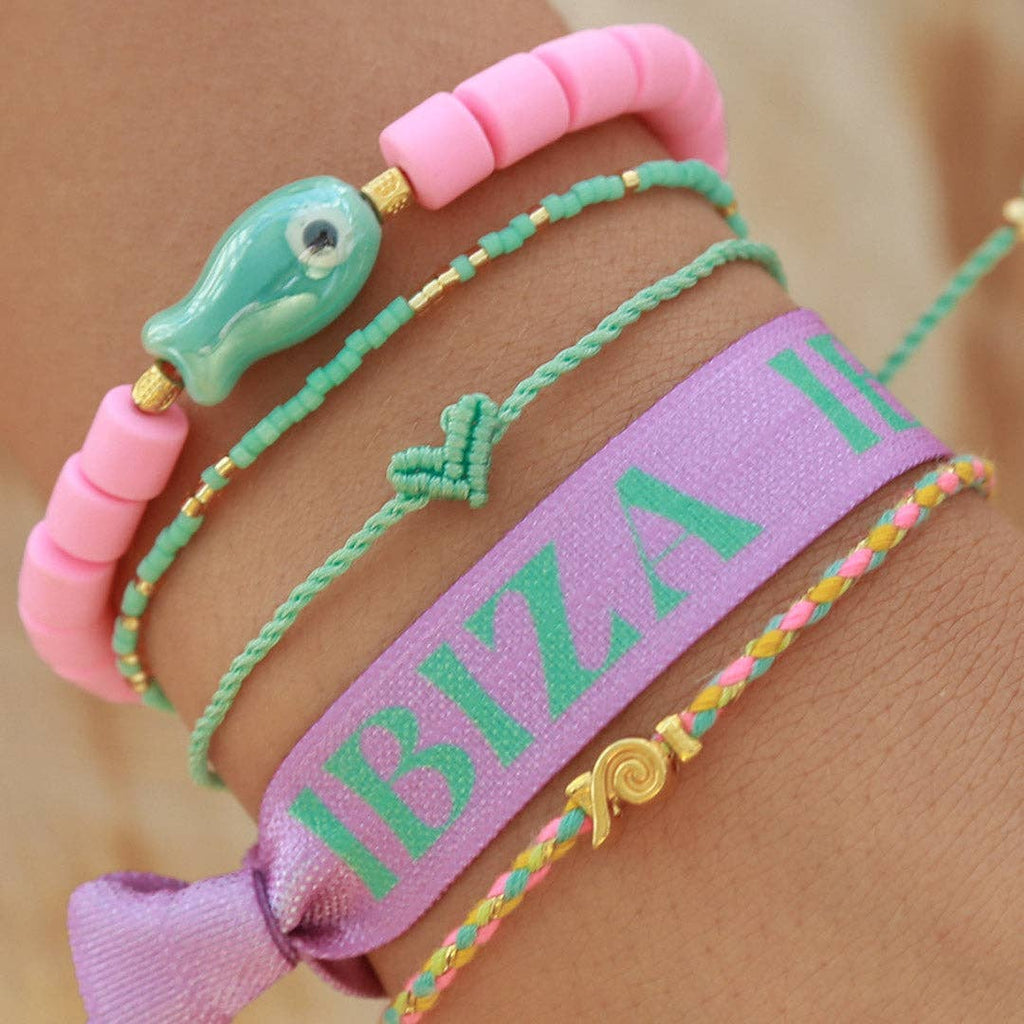 Bracelet turquoise Love Ibiza avec petit cœur
