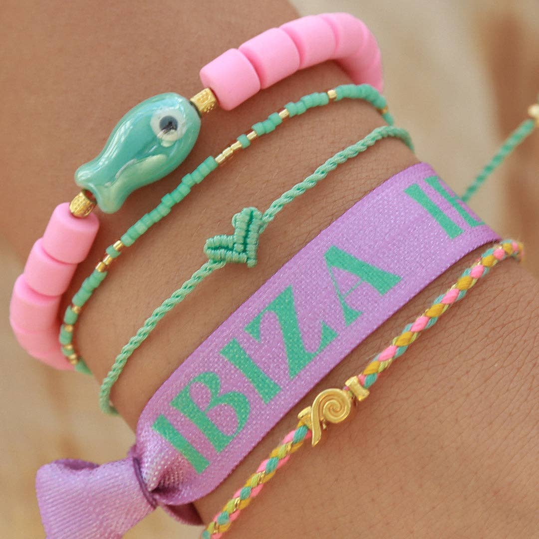 Bracelet turquoise Love Ibiza avec petit cœur