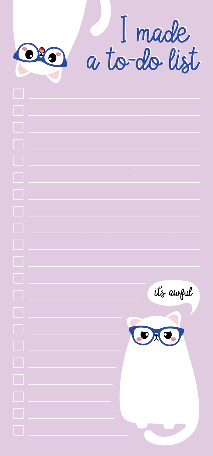 Bloc-notes Grumpy Cat 10 x 21 cm pour listes à faire