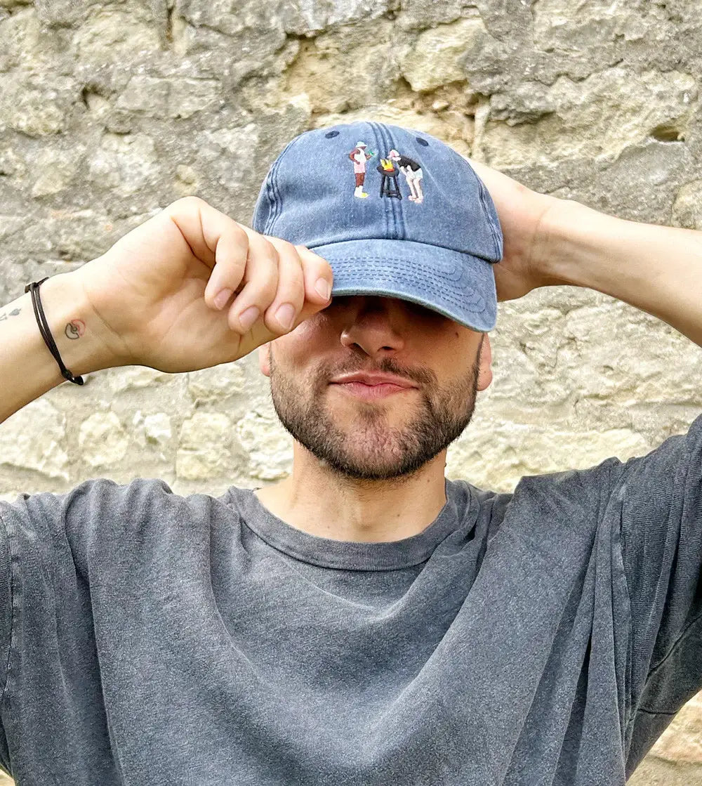 Casquette Brodée - Barbecue des vacances: Bleu Vintage