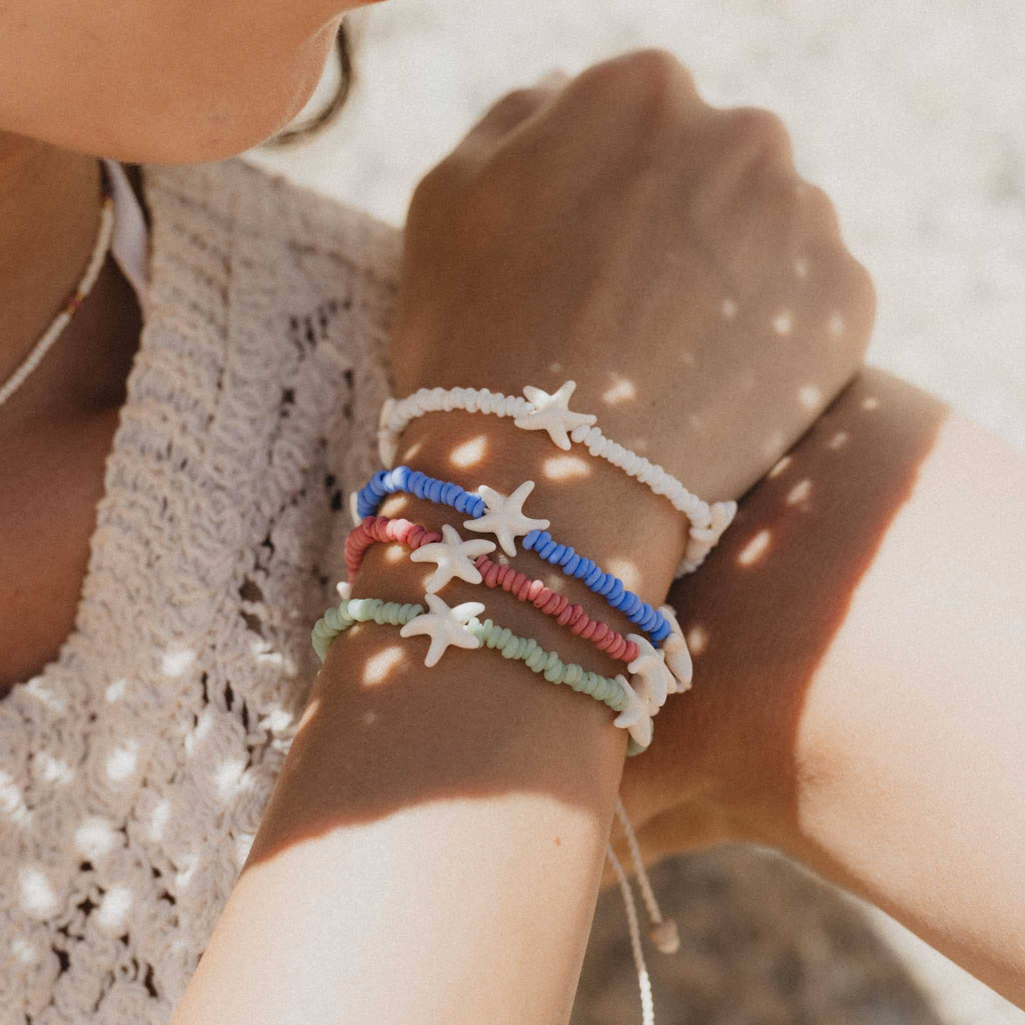 Bracelet étoile de mer Tidepool en perles: Bleu