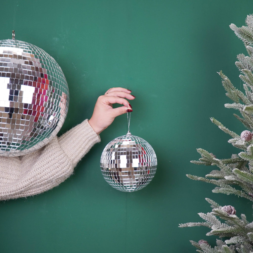 Décoration de Noël - Suspension de Noël - Boule à facettes - Mousse - Argent - 15x15x15cm