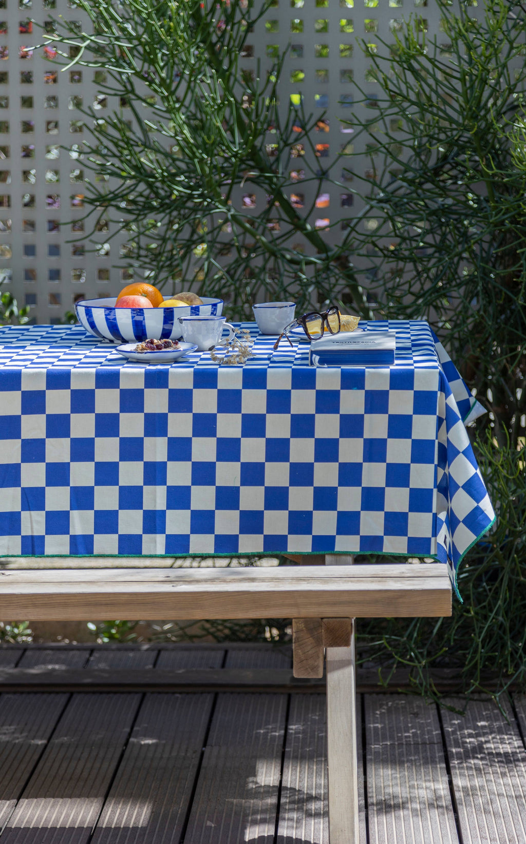 Nappe Marshall 140x250 cm - Carreaux bleus