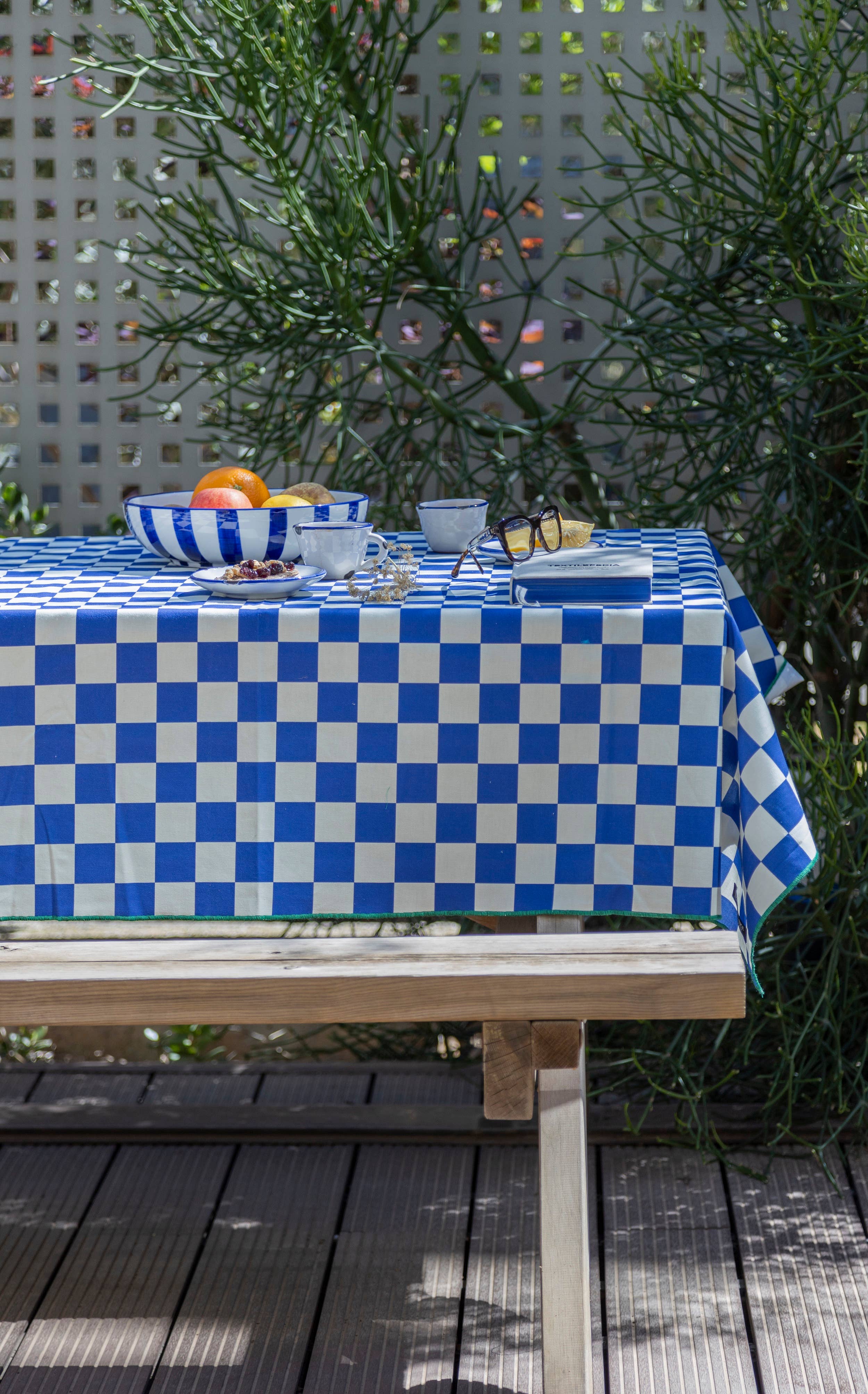 Nappe Marshall 140x250 cm - Carreaux bleus