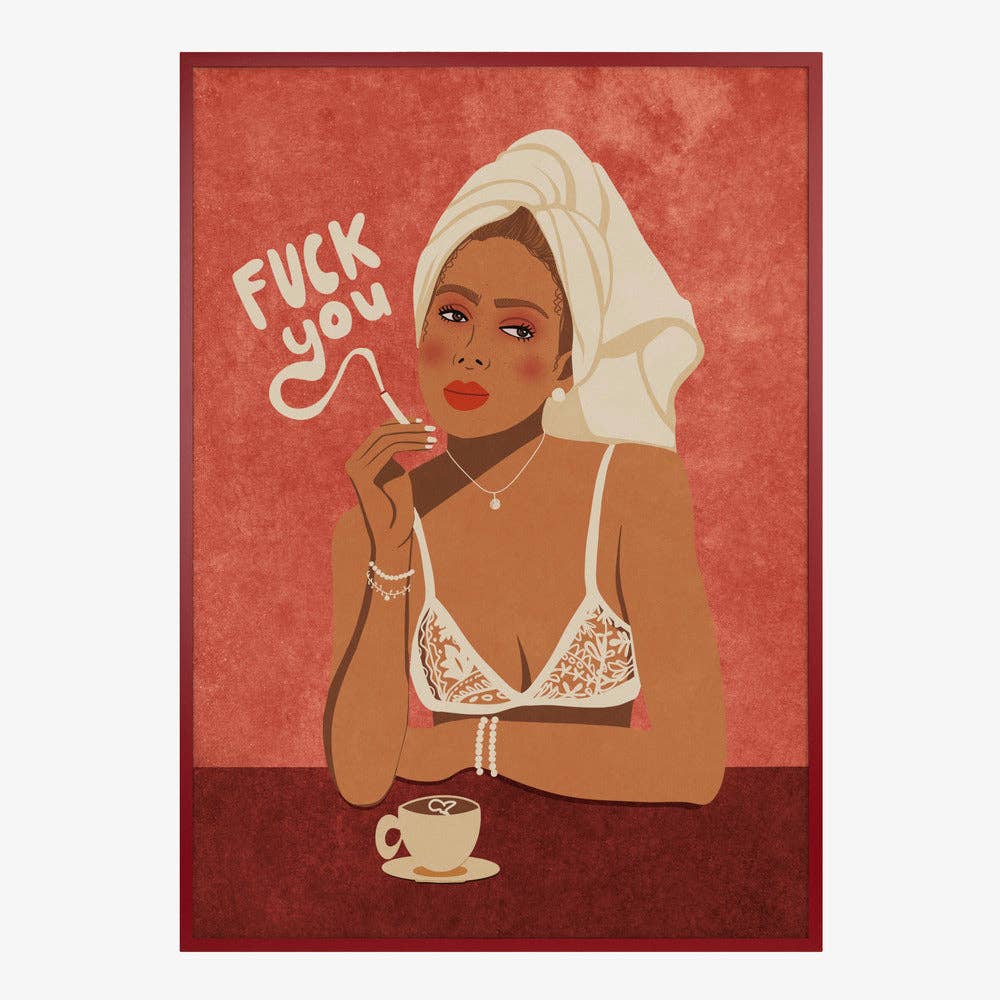 Impression d'art — Femme en smoking et turban en serviette - Pop éditorial: Pas de cadre / 30x40 cm