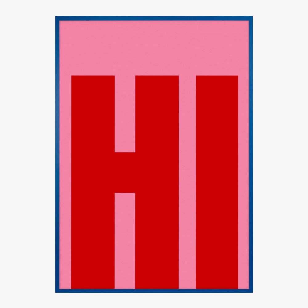 Impression artistique typographique « HI » — Poster graphique pop: Pas de cadre / 30x40 cm