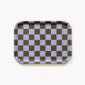 Plateau de service Lilas / Olive à carreaux - 27 x 20 cm