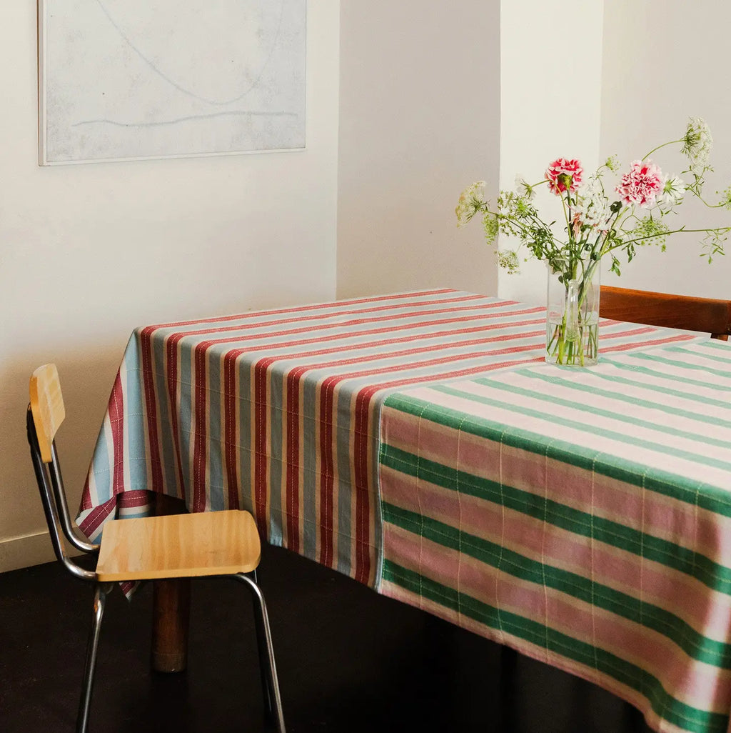 Nappe à double rayures - 160x260 cm