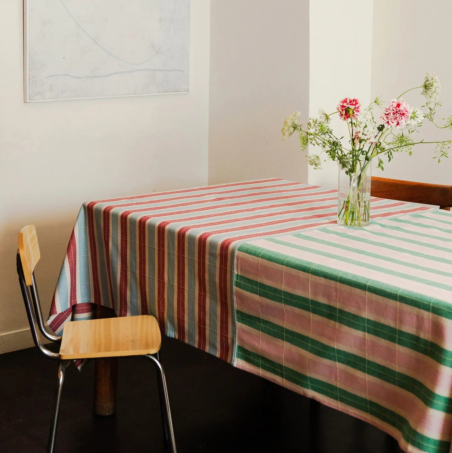 Nappe à double rayures - 160x260 cm