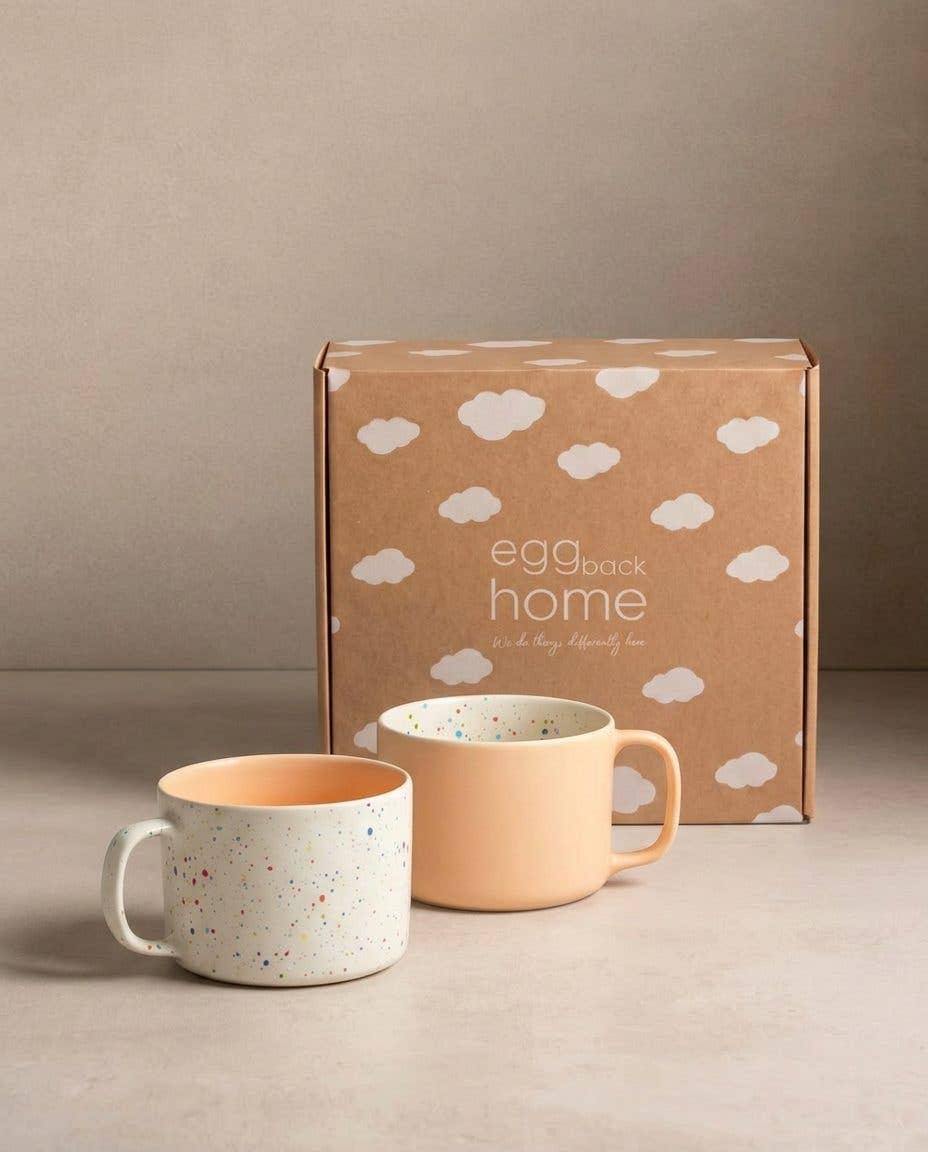 Ensemble Duo Tasses en Grès Breeze Party In/Out 450ml Orange