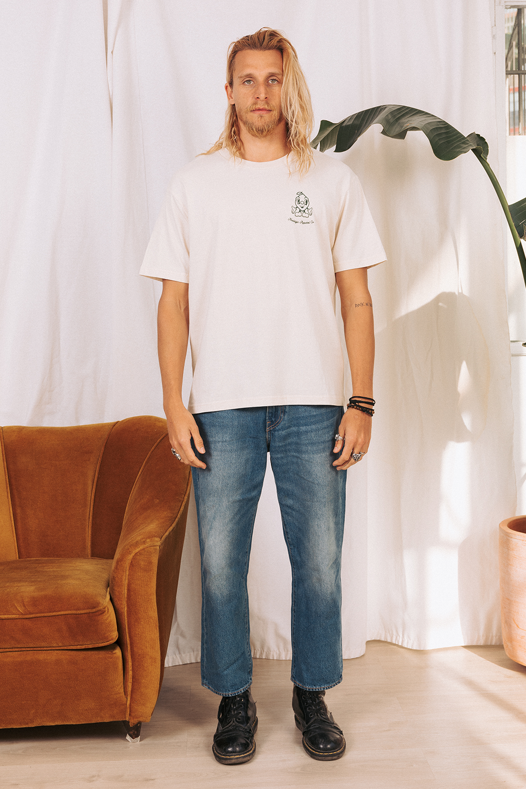 T-shirt naturel unisexe "Easy Peasy" : XL / Oversize