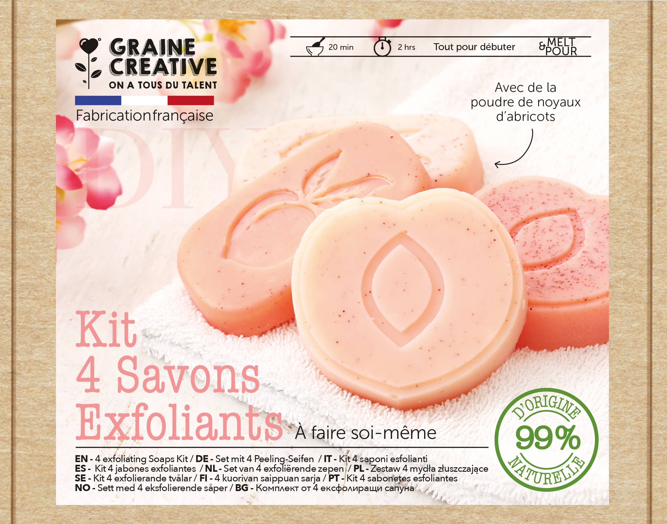 KIT DIY 4 SAVONS EXFOLIANTS ABRICOT