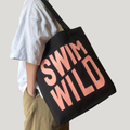 Tote en toile Swim Wild  Marine/Corail