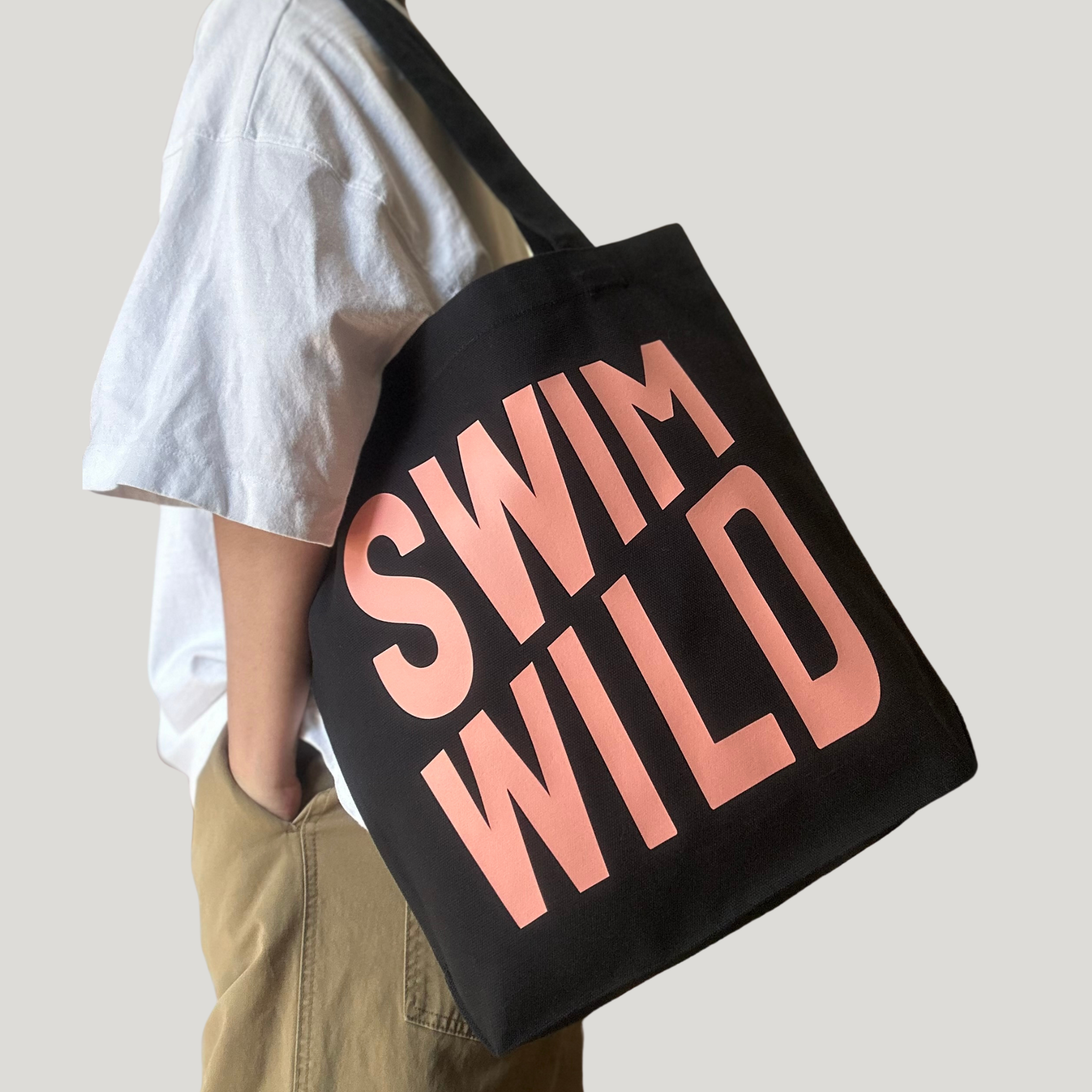Tote en toile Swim Wild  Marine/Corail