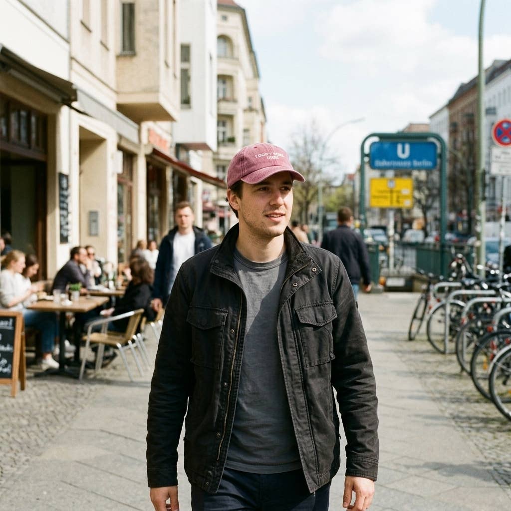 Casquette brodée bordeaux « Je ne travaille pas ici, désolé »: Burgundy