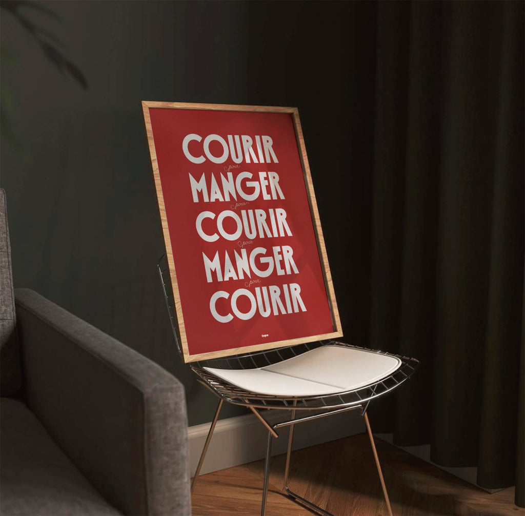 Affiche | Courir, pour manger… | Poster de running: L - 30x40cm