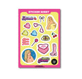 Feuille d'autocollants A5 Pop Girl Rose Jaune: Emballé avec une pochette en plastique