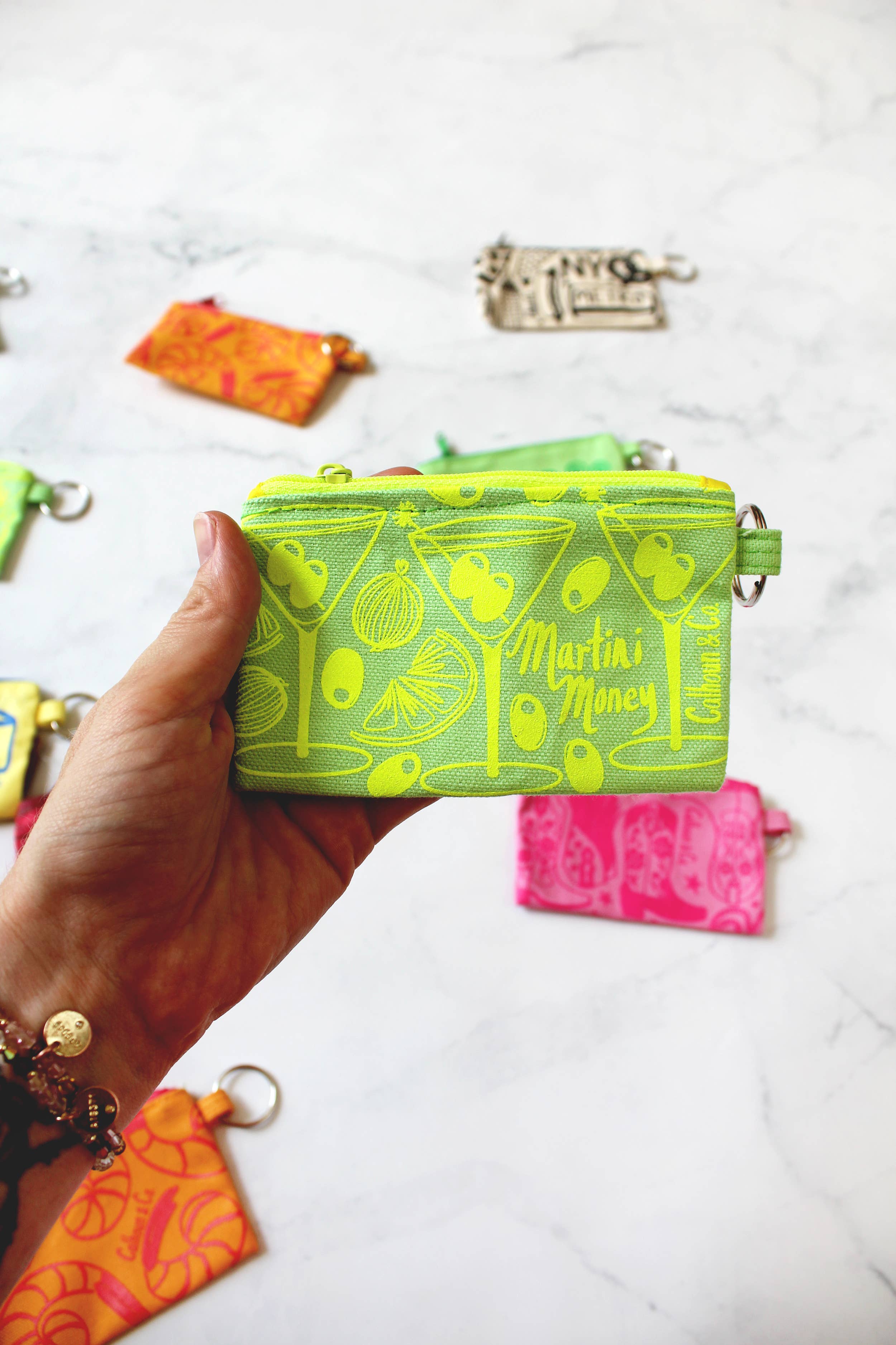 Pochette à cartes zippée Martini Money avec porte-clés