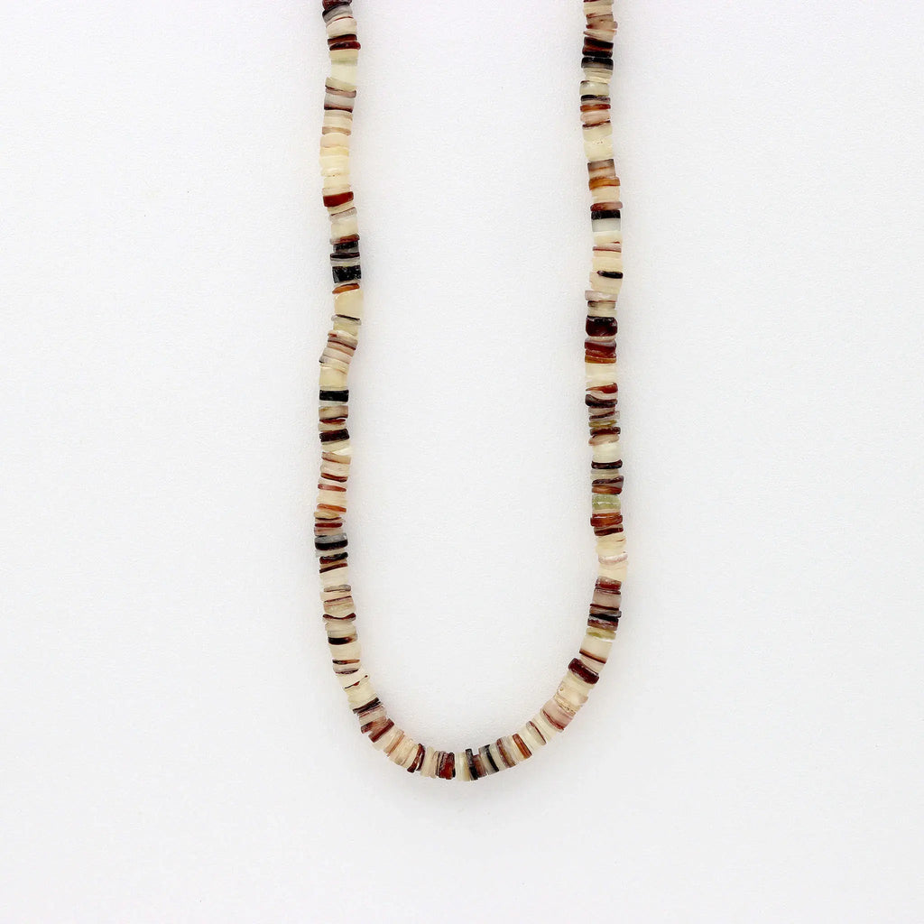 Collier perlé naturel Pakui, ras-de-cou surf pour hommes: Marron Clair