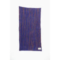 Serviette de bain à lignes - Bleu nuit & Camel
