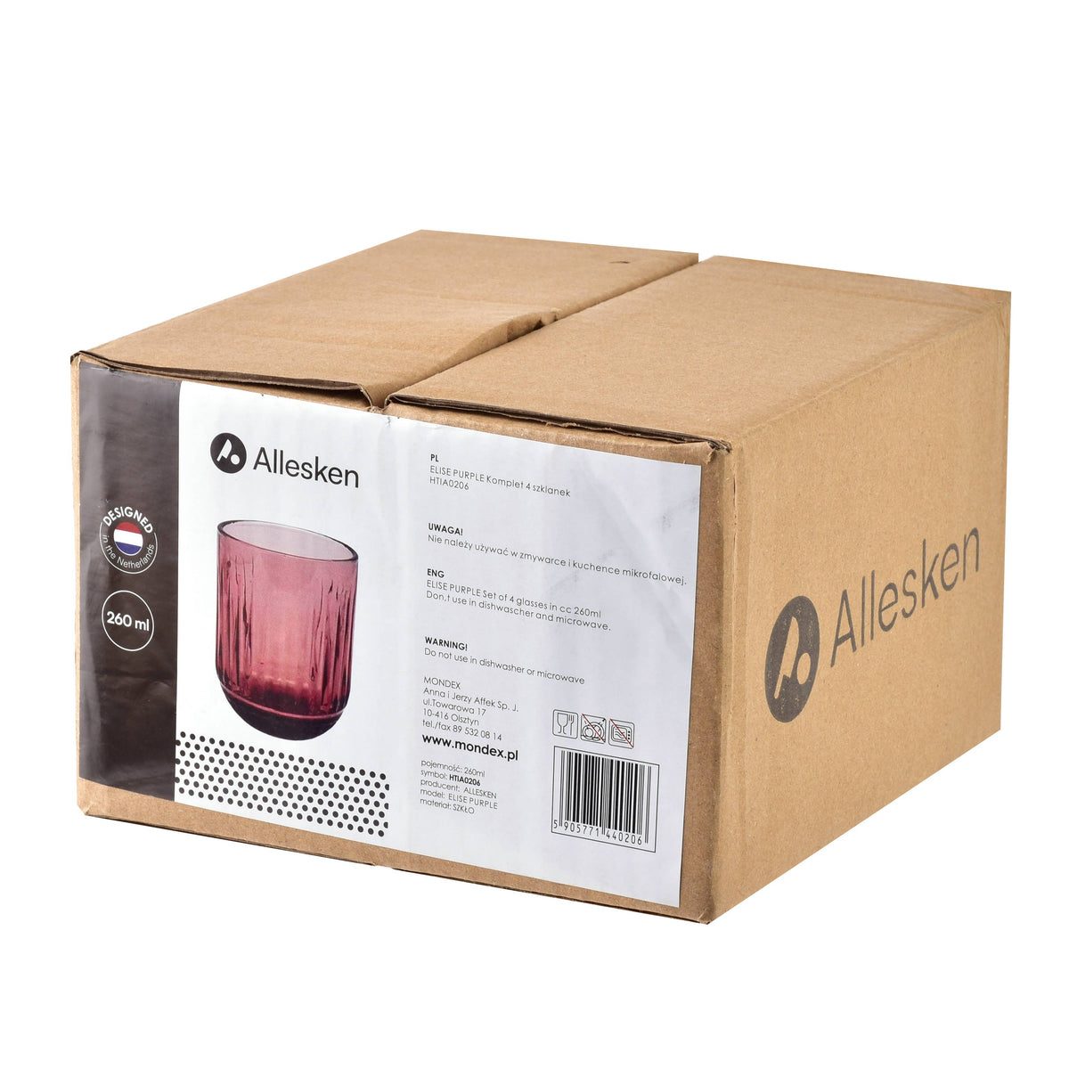 Ensemble de 4 verres ELISE : Violet