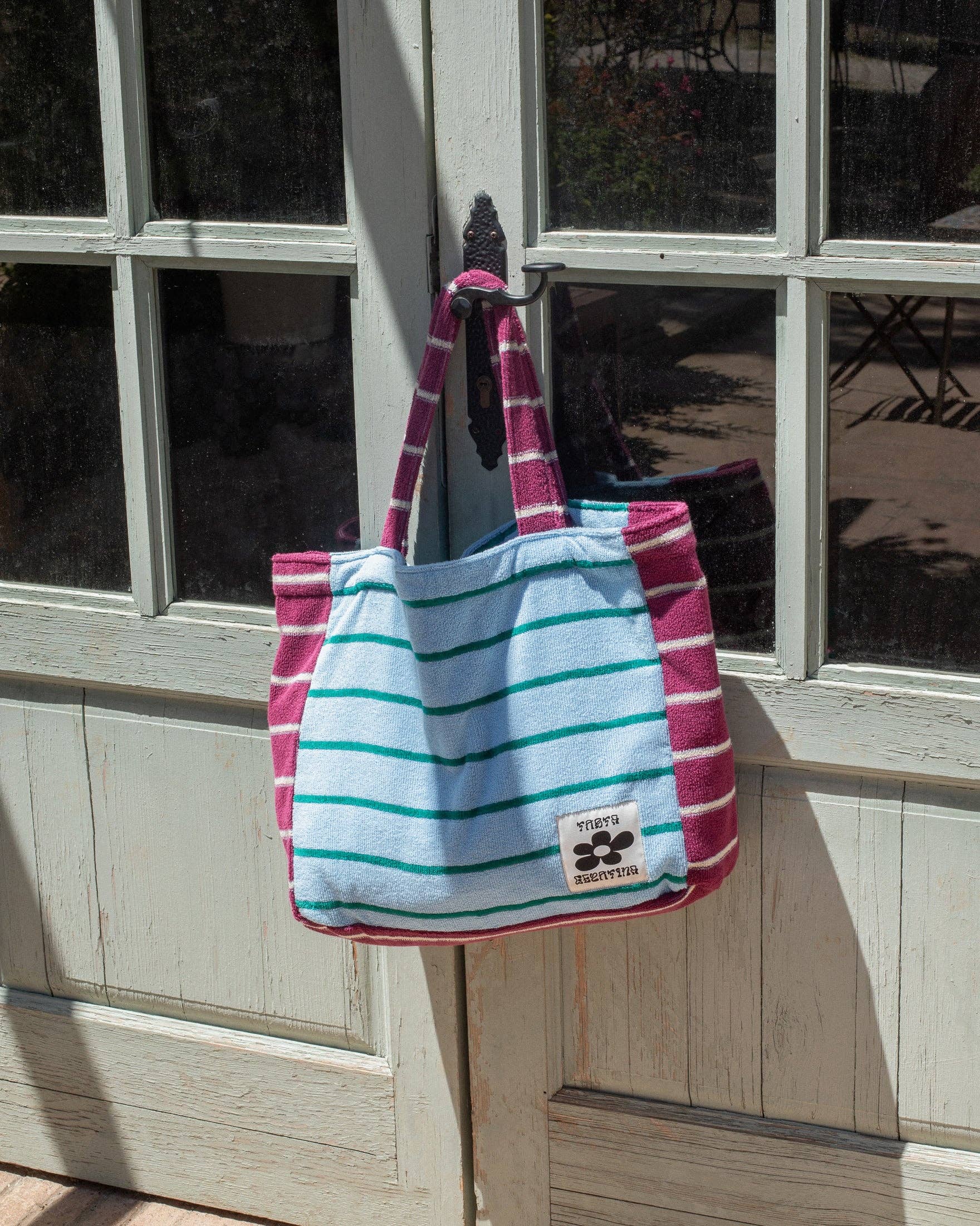 Sac de plage — Prune / Bleu clair