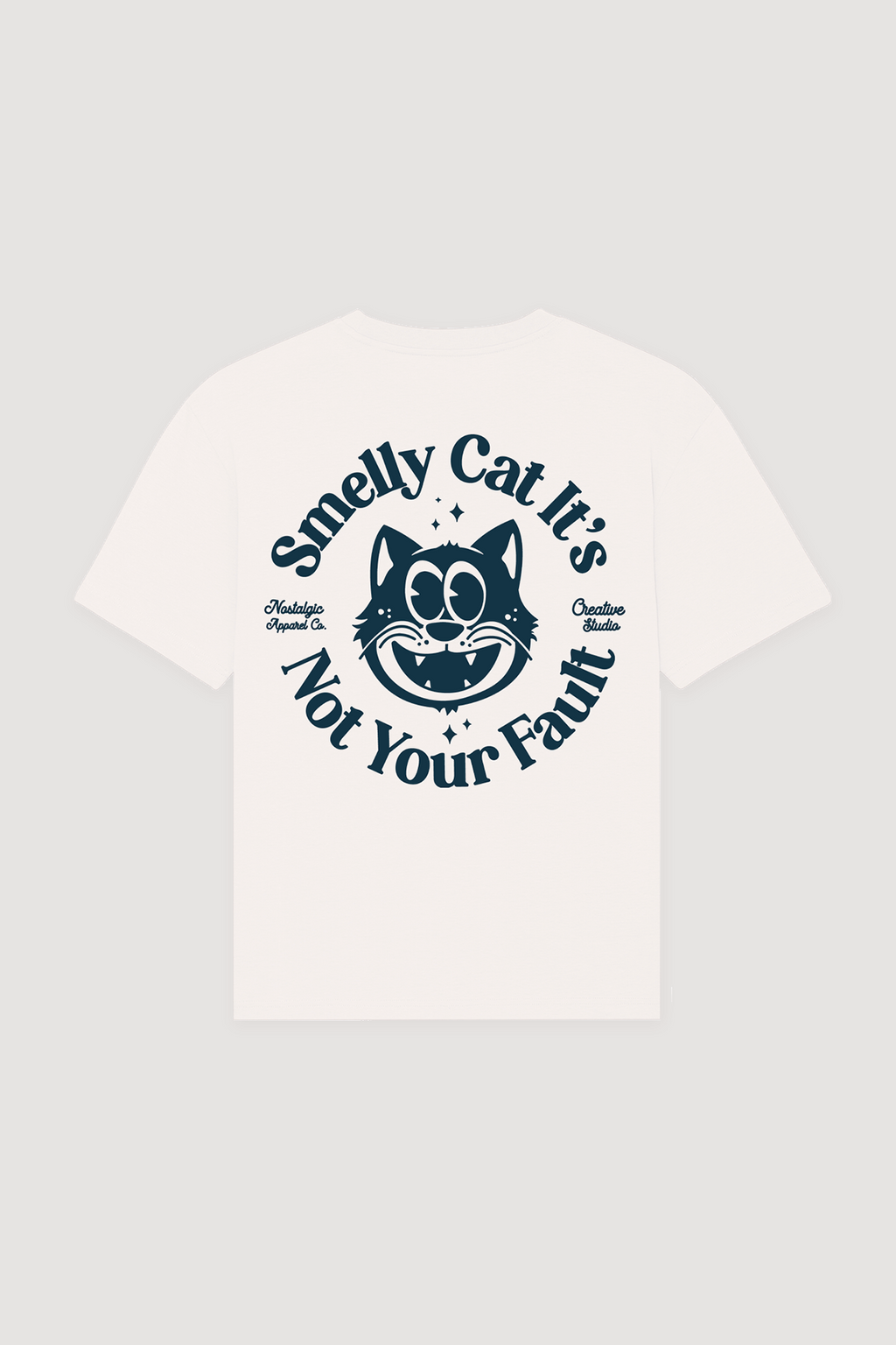 T-shirt unisexe blanc cassé « Smelly Cat » | M / Oversize