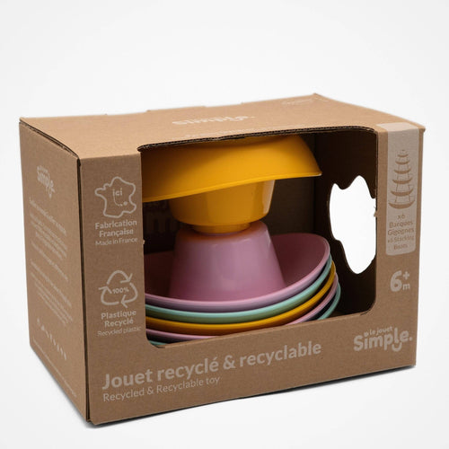 6 Barques Gigognes Pastel - Rose & Turquoise