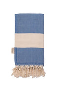 Serviette de plage Limnos couleur bleu parl. 100 % coton