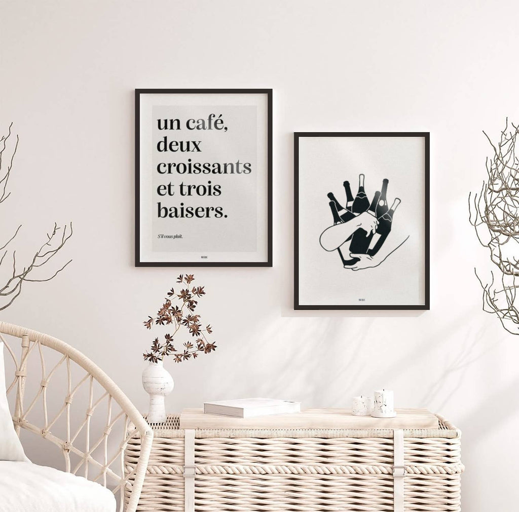 Affiche | Un Café, Deux Croissants Et Trois Baisers | Poster: L - 30x40cm
