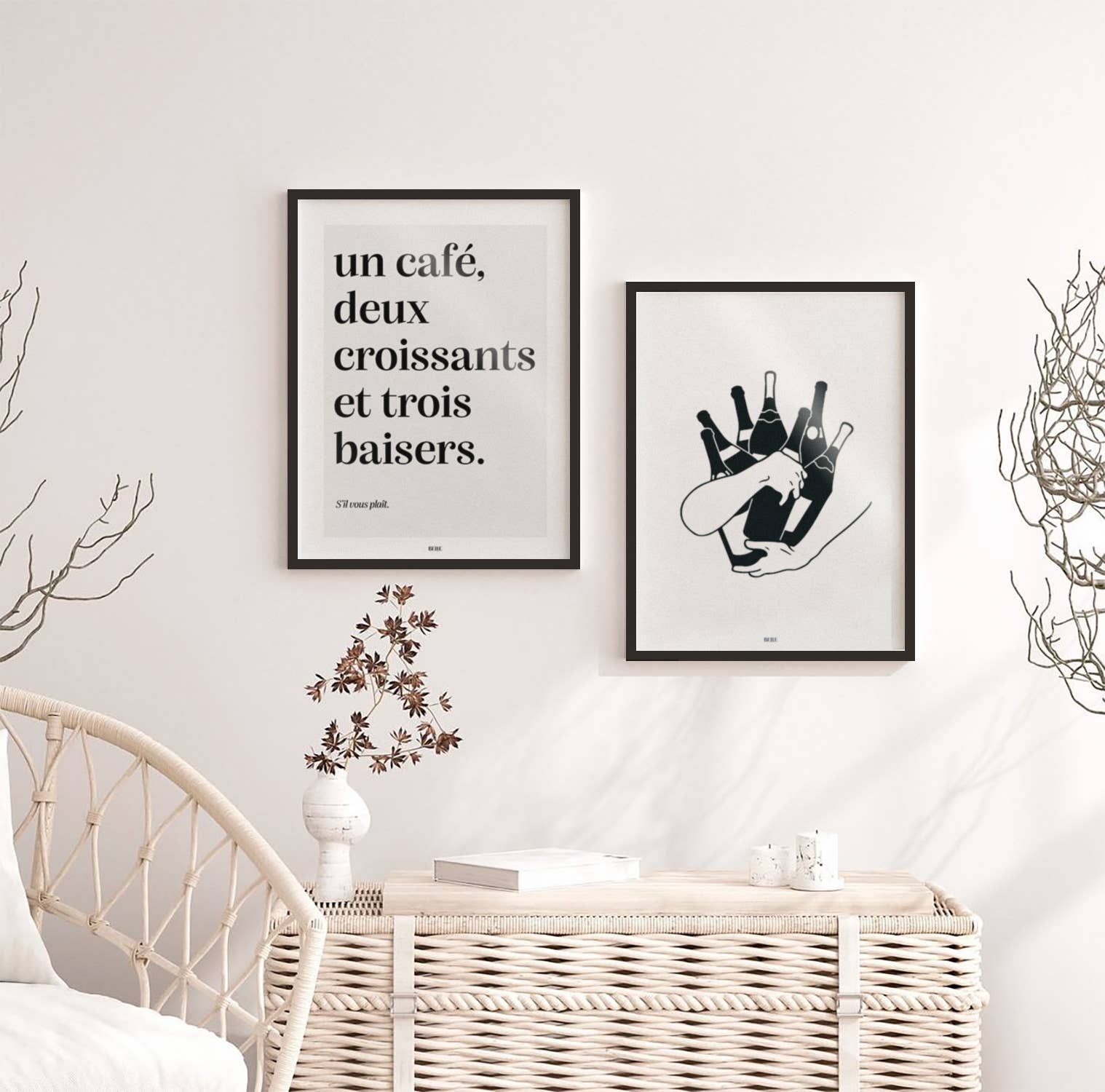Affiche | Un Café, Deux Croissants Et Trois Baisers | Poster: L - 30x40cm